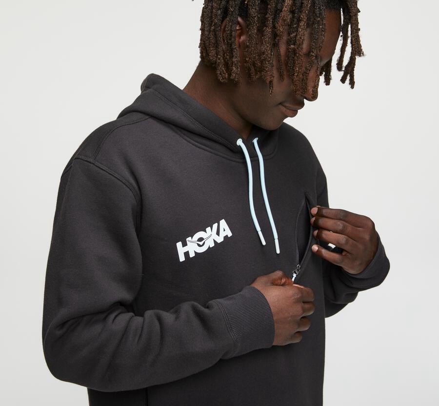 Hoka One One Hoodie Mens Black - Performance - 19235DJAB